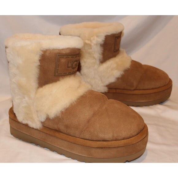 UGG WOMEN'S CLASSIC CHILLAPEAK CLASSIC S SPILL SEAM PLATFORM BOOTS CHESTNUT - Picture 2 of 7